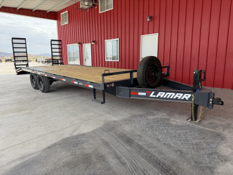 New 2026 Lamar Trailers 102X22,14K,DECKOVER,4' DOVE, STAND UP RAM Equipment Trailer