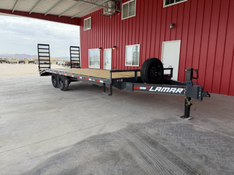 New 2026 Lamar Trailers 102X22,14K,DECKOVER,4' DOVE, STAND UP RAM Equipment Trailer
