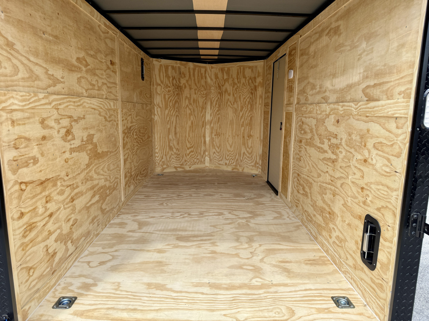 New 2026 Rock Solid Cargo 7x14 Rear Ramp Door 7K Orange & Black Polycore Black Out PKG Cargo / Enclosed Trailer