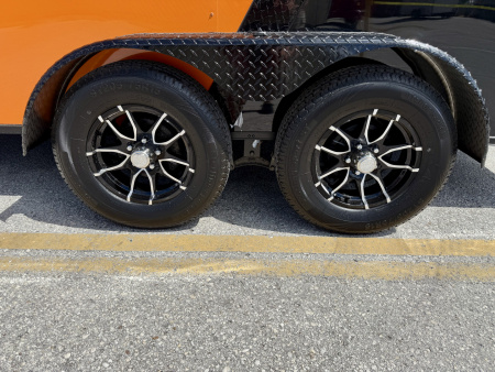 New 2026 Rock Solid Cargo 7x14 Rear Ramp Door 7K Orange & Black Polycore Black Out PKG Cargo / Enclosed Trailer