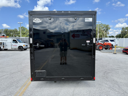 New 2026 Rock Solid Cargo 7x14 Rear Ramp Door 7K Orange & Black Polycore Black Out PKG Cargo / Enclosed Trailer