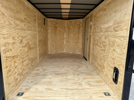 New 2026 Rock Solid Cargo 7x14 Rear Ramp Door 7K Orange & Black Polycore Black Out PKG Cargo / Enclosed Trailer