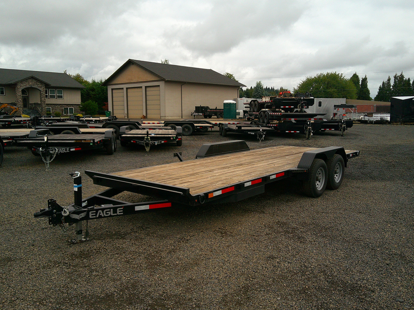 Used 2022 Eagle Trailers 7x20 10K Car Hauler Flatbed Trailer