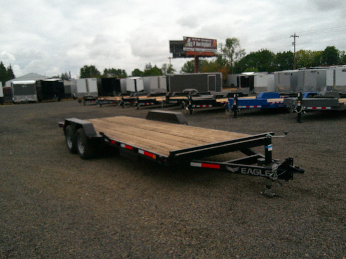 Used 2022 Eagle Trailers 7x20 10K Car Hauler Flatbed Trailer