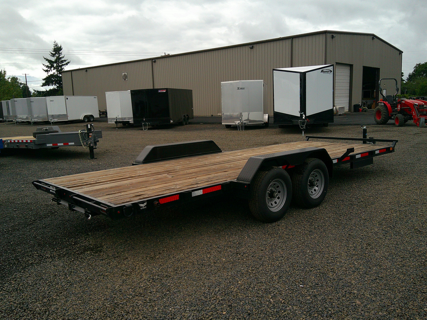 Used 2022 Eagle Trailers 7x20 10K Car Hauler Flatbed Trailer