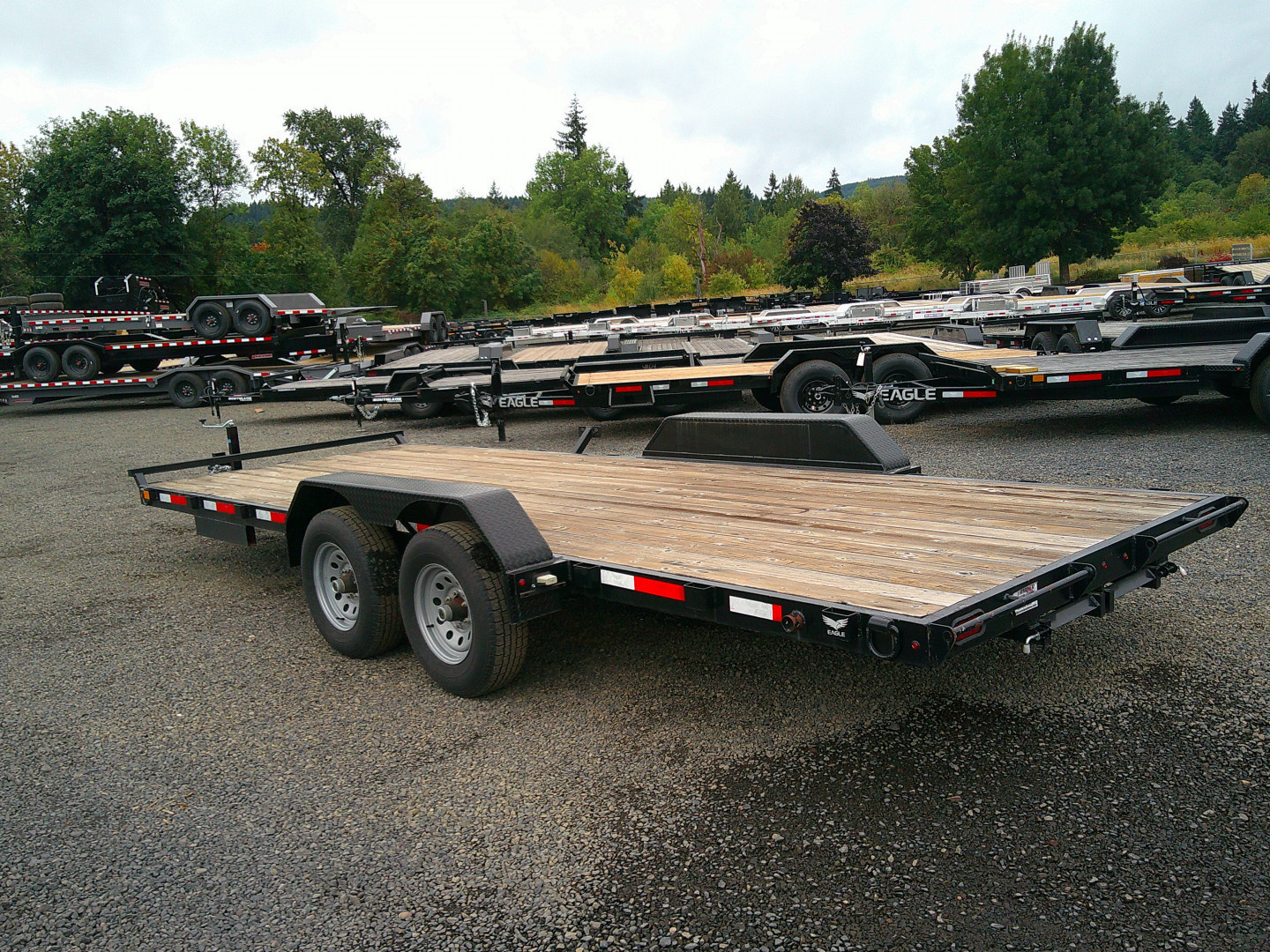 Used 2022 Eagle Trailers 7x20 10K Car Hauler Flatbed Trailer
