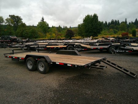 Used 2022 Eagle Trailers 7x20 10K Car Hauler Flatbed Trailer