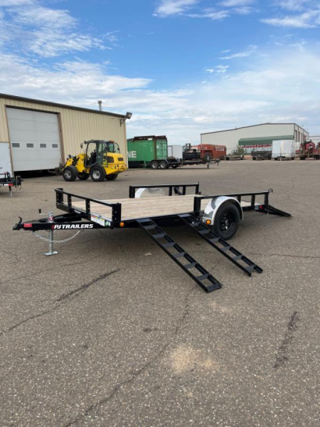 New 2025 PJ Trailers 77" x 12' Single Axle Channel Utility (U7) Utility Trailer