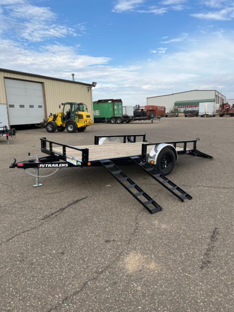 New 2025 PJ Trailers 77" x 12' Single Axle Channel Utility (U7) Utility Trailer