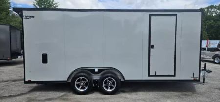 New 7.5 X 18 CARGO ENCLOSED ALL ALUMINUM 2025 LIGHTNING POLYCOR EXTERIOR