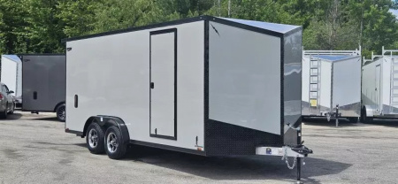 New 7.5 X 18 CARGO ENCLOSED ALL ALUMINUM 2025 LIGHTNING POLYCOR EXTERIOR