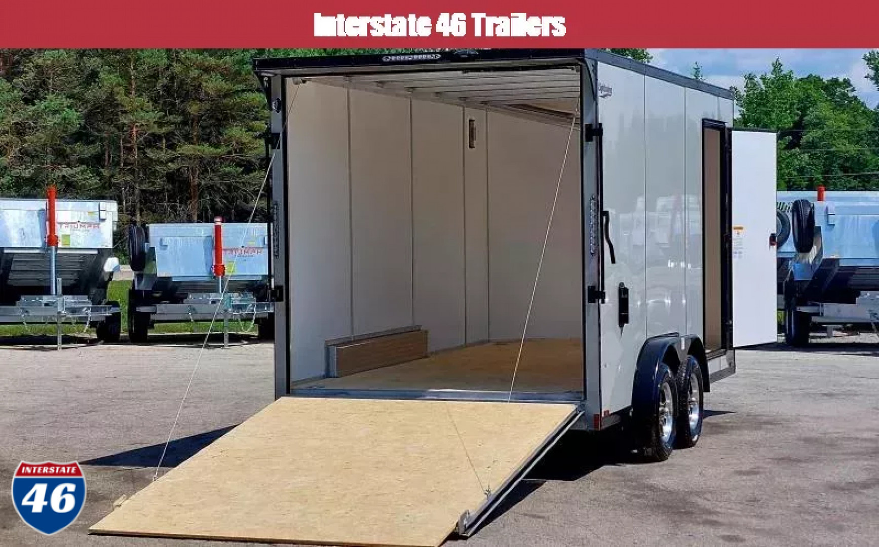 New 7.5 X 14 CARGO ENCLOSED REAR RAMP DOOR TANDEM AXLE ALL ALUMINUM LIGHTNING