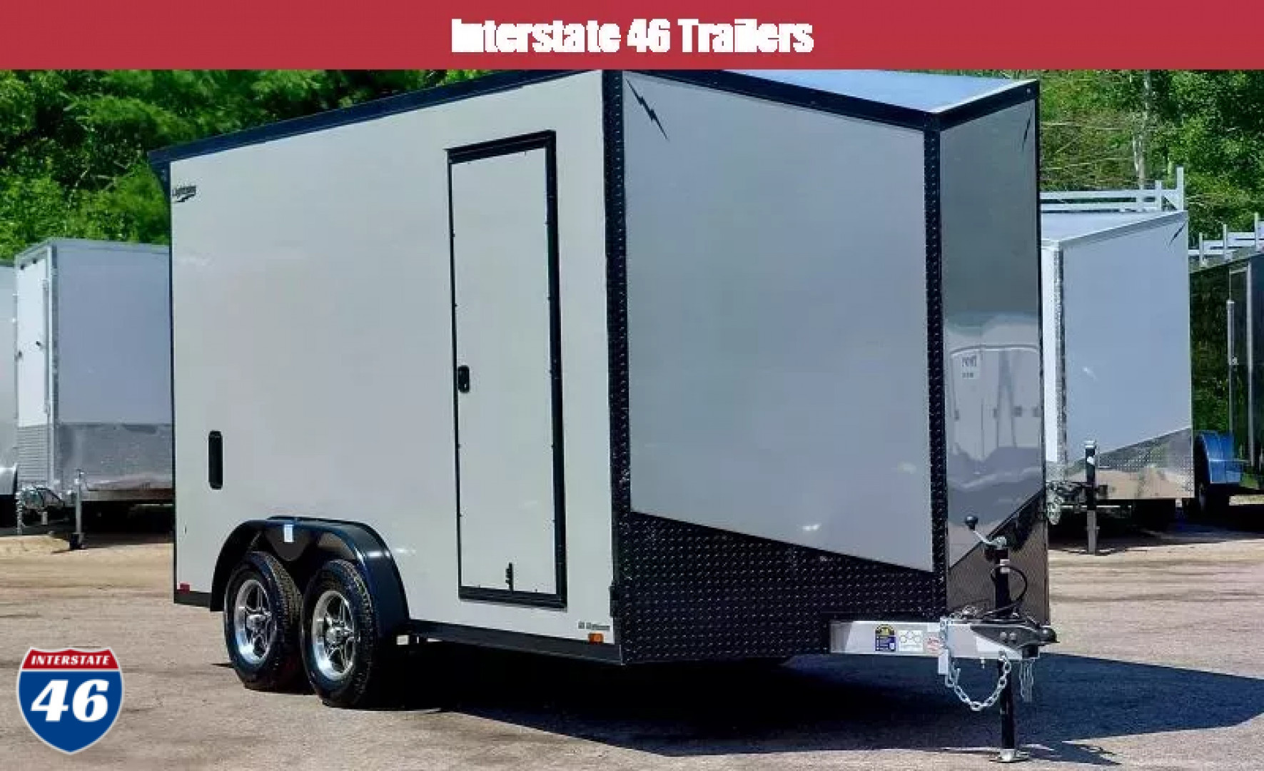 New 7.5 X 14 CARGO ENCLOSED REAR RAMP DOOR TANDEM AXLE ALL ALUMINUM LIGHTNING