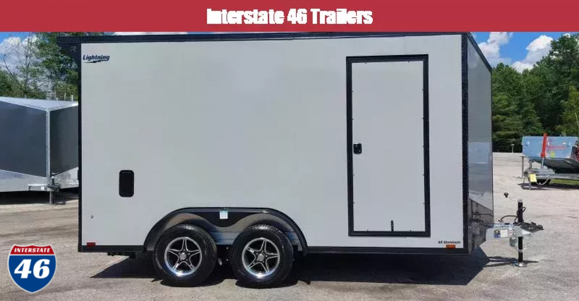 New 7.5 X 14 CARGO ENCLOSED REAR RAMP DOOR TANDEM AXLE ALL ALUMINUM LIGHTNING