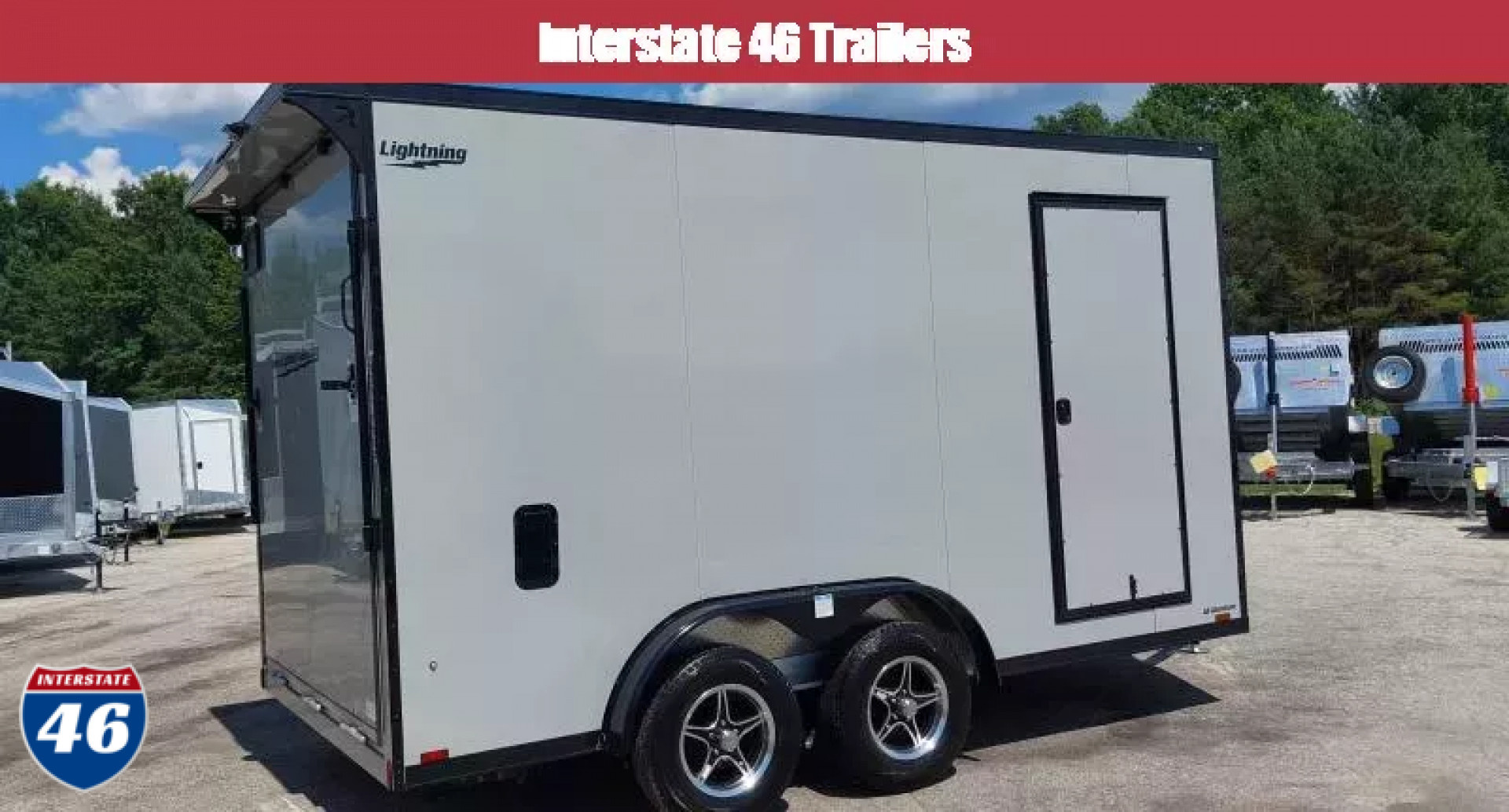 New 7.5 X 14 CARGO ENCLOSED REAR RAMP DOOR TANDEM AXLE ALL ALUMINUM LIGHTNING