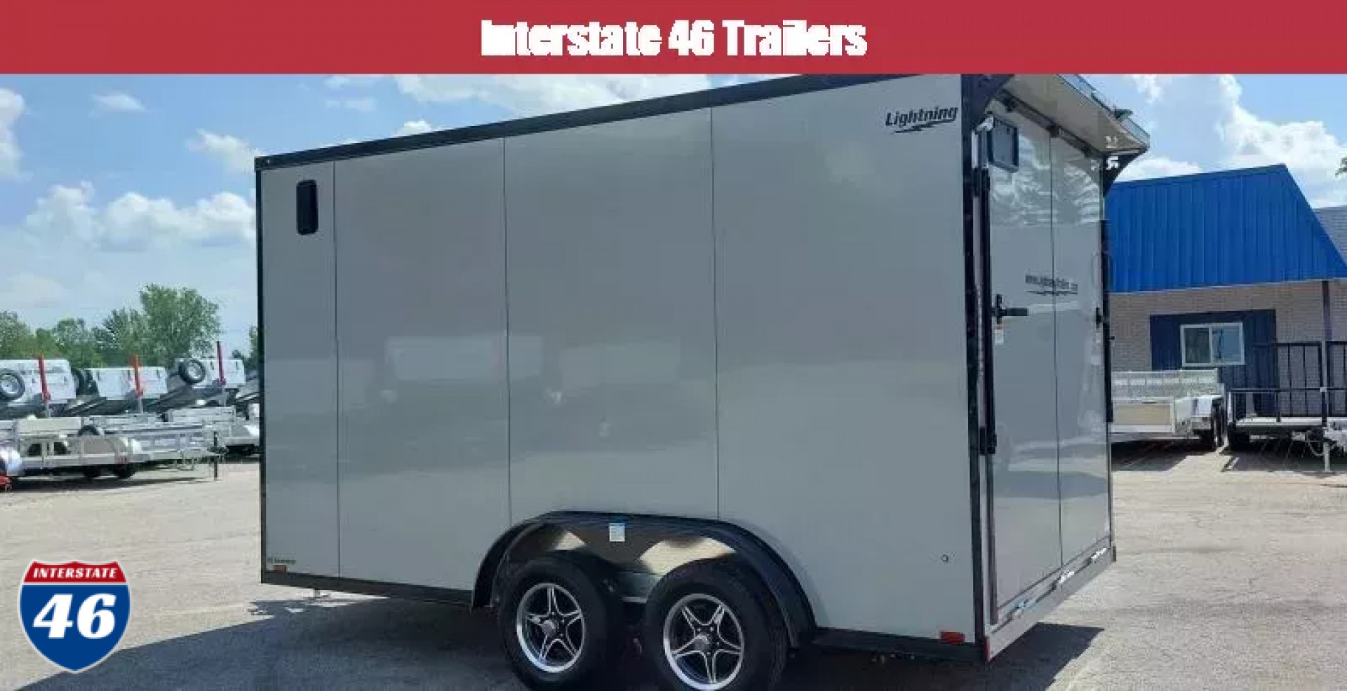 New 7.5 X 14 CARGO ENCLOSED REAR RAMP DOOR TANDEM AXLE ALL ALUMINUM LIGHTNING