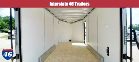 New 7.5 X 14 CARGO ENCLOSED REAR RAMP DOOR TANDEM AXLE ALL ALUMINUM LIGHTNING