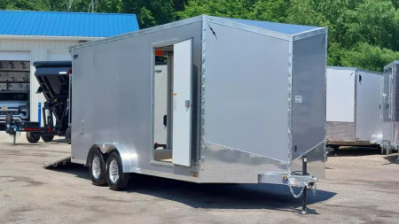 New 7.5 X 18 CARGO ENCLOSED ALL ALUMINUM 2025 TANDEM AXLE POLYCOR EXTERIOR