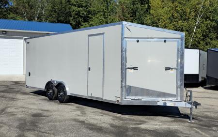 New 8 X ENCLOSED SNOWMOBILE / CAR HAULER FRONT DROP DOWN DOOR ALL ALUMINUM 2025 LIGHTNING22