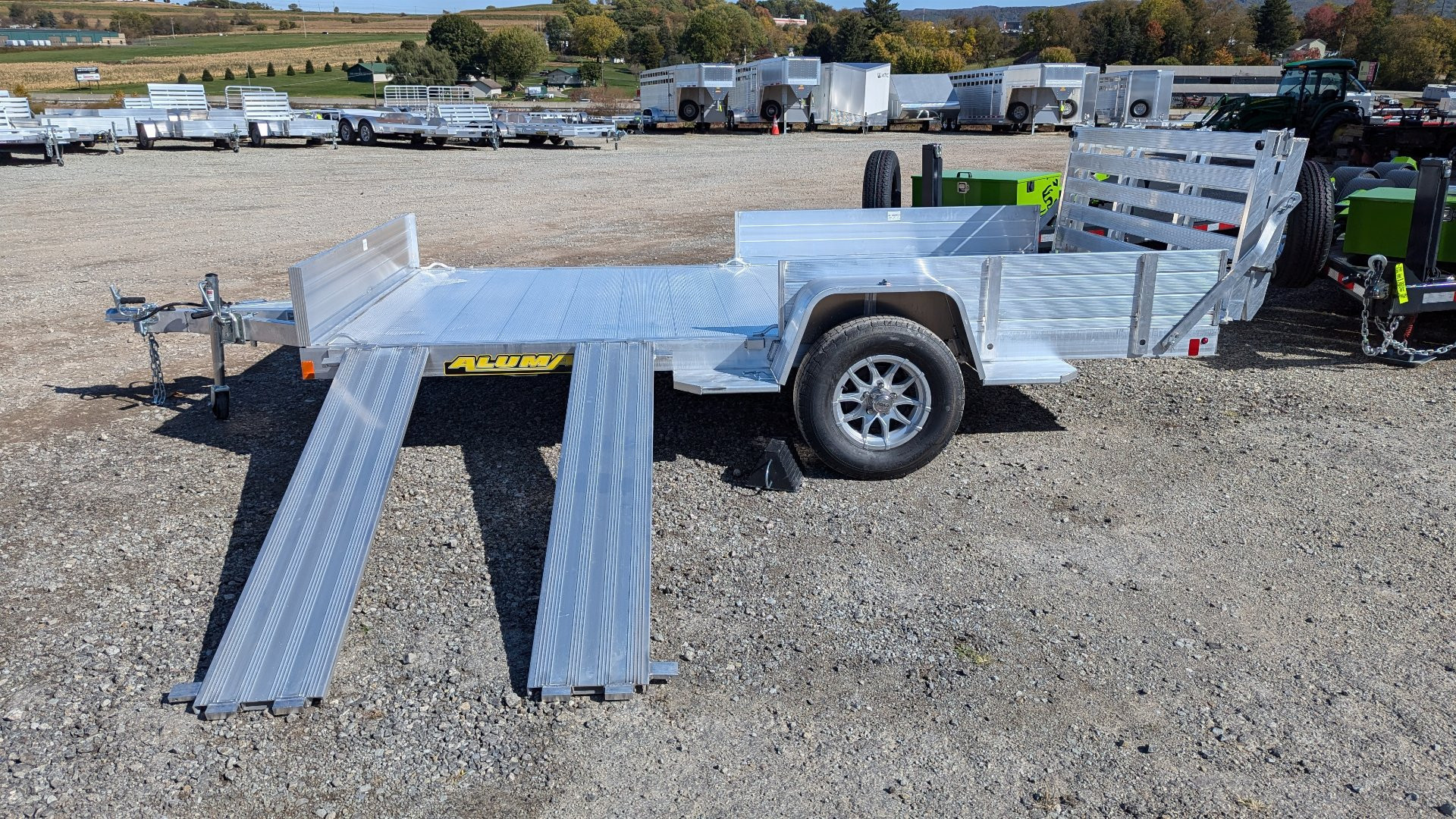 New 2026 Aluma 6'9" x 14 Heavy SR Aluminum Utility Trailer w/ 4400# Braking Axle!
