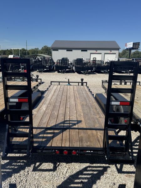 New 2026 PJ TRAILER EQUIPMENT CE202 83X20 TA DOVETAIL W/ STAND UP RAMPS (GVW:9899) BLACK