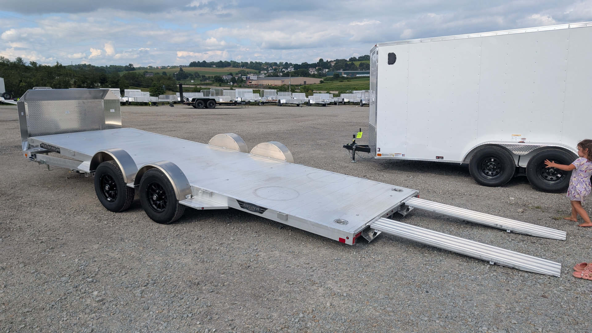 New 2026 Aluma HD 20' (20" Stationary + 20'5" Tilt) Executive Series LP Tilt Car Hauler w/ 50" Ramps - ZERO DEGREE APPROACH!!!