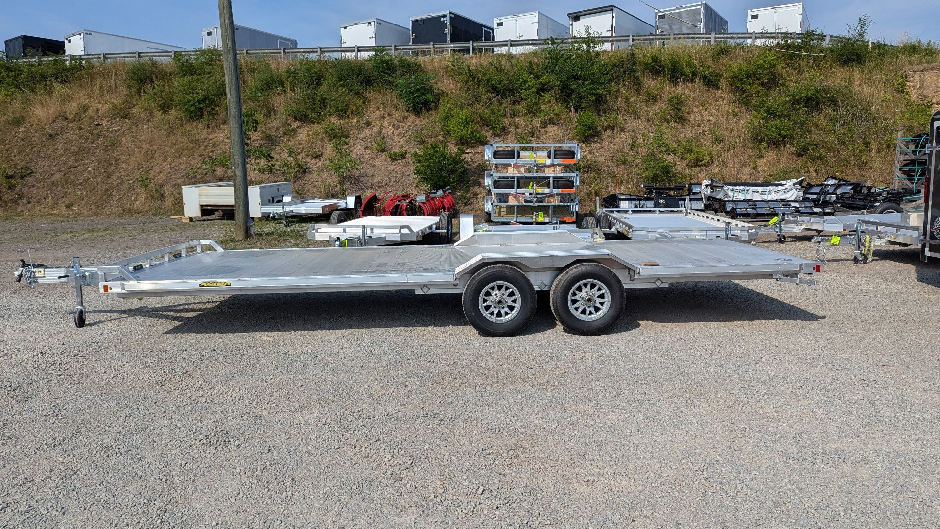 New 2026 Aluma 8x24 HD Utility / Car Hauler w/ Underbody Ramps & Drive-Over Fenders