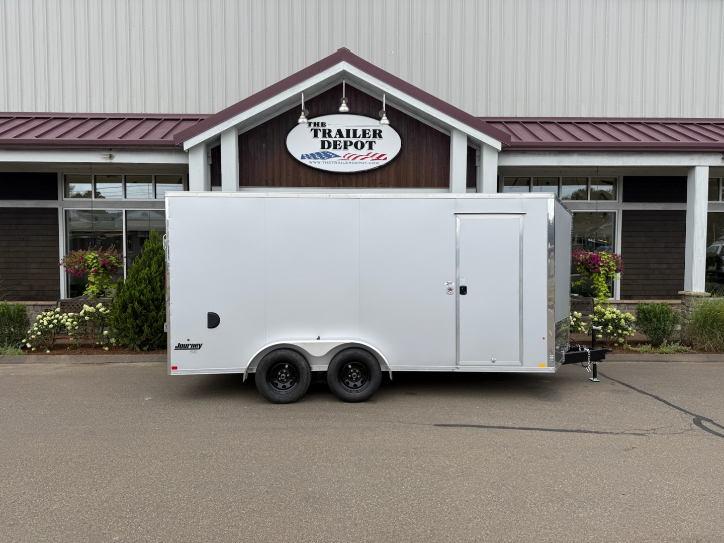 New Pace American 7' x 16' + V-Nose Enclosed Cargo Trailer with Ramp Door 7K