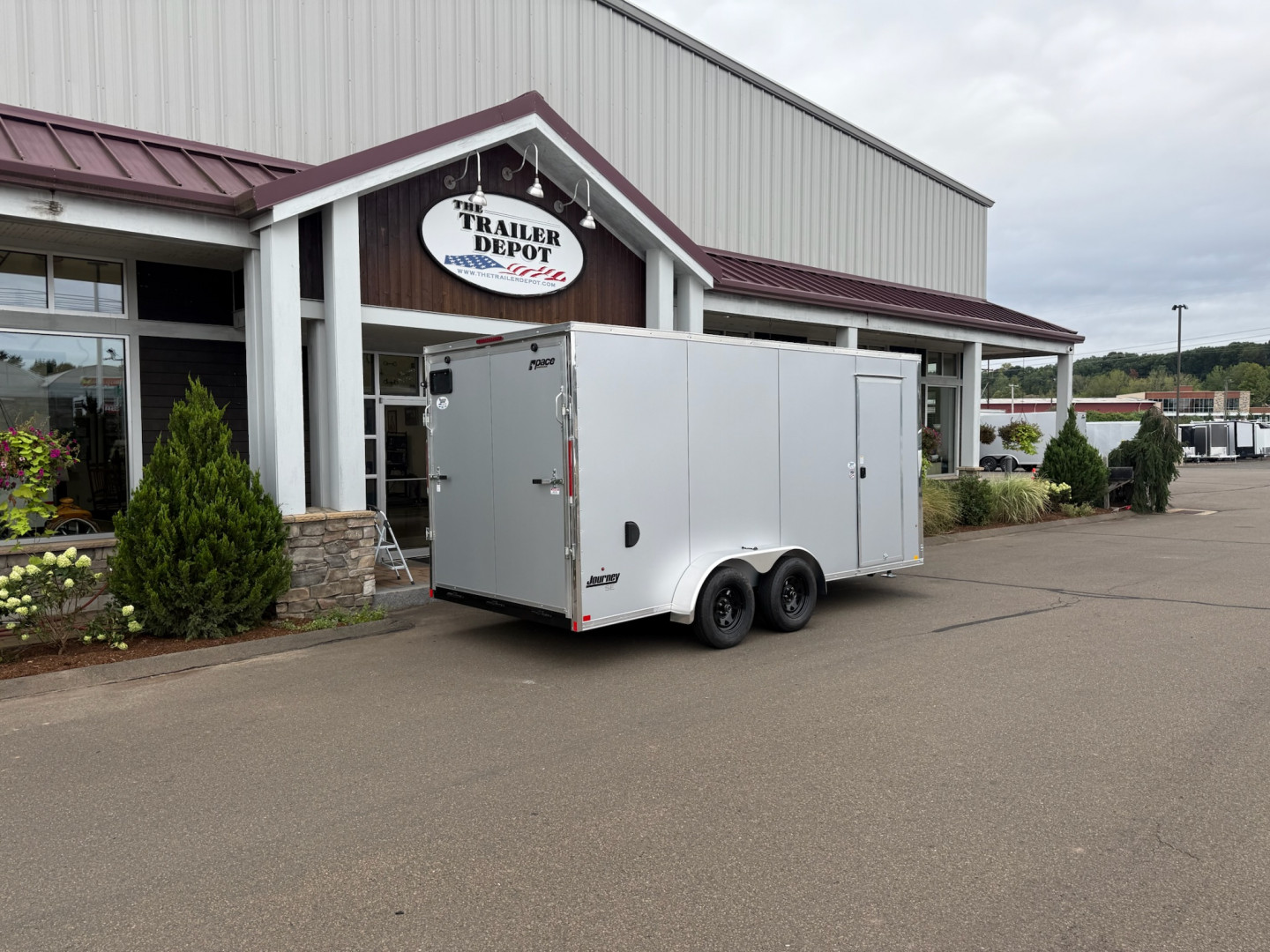 New Pace American 7' x 16' + V-Nose Enclosed Cargo Trailer with Ramp Door 7K