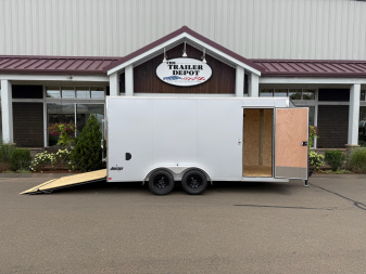 New Pace American 7' x 16' + V-Nose Enclosed Cargo Trailer with Ramp Door 7K