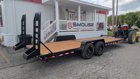 New 2026 BWise 22' HD Lo Pro Equipment Hauler w/ 5' Ladder Ramps