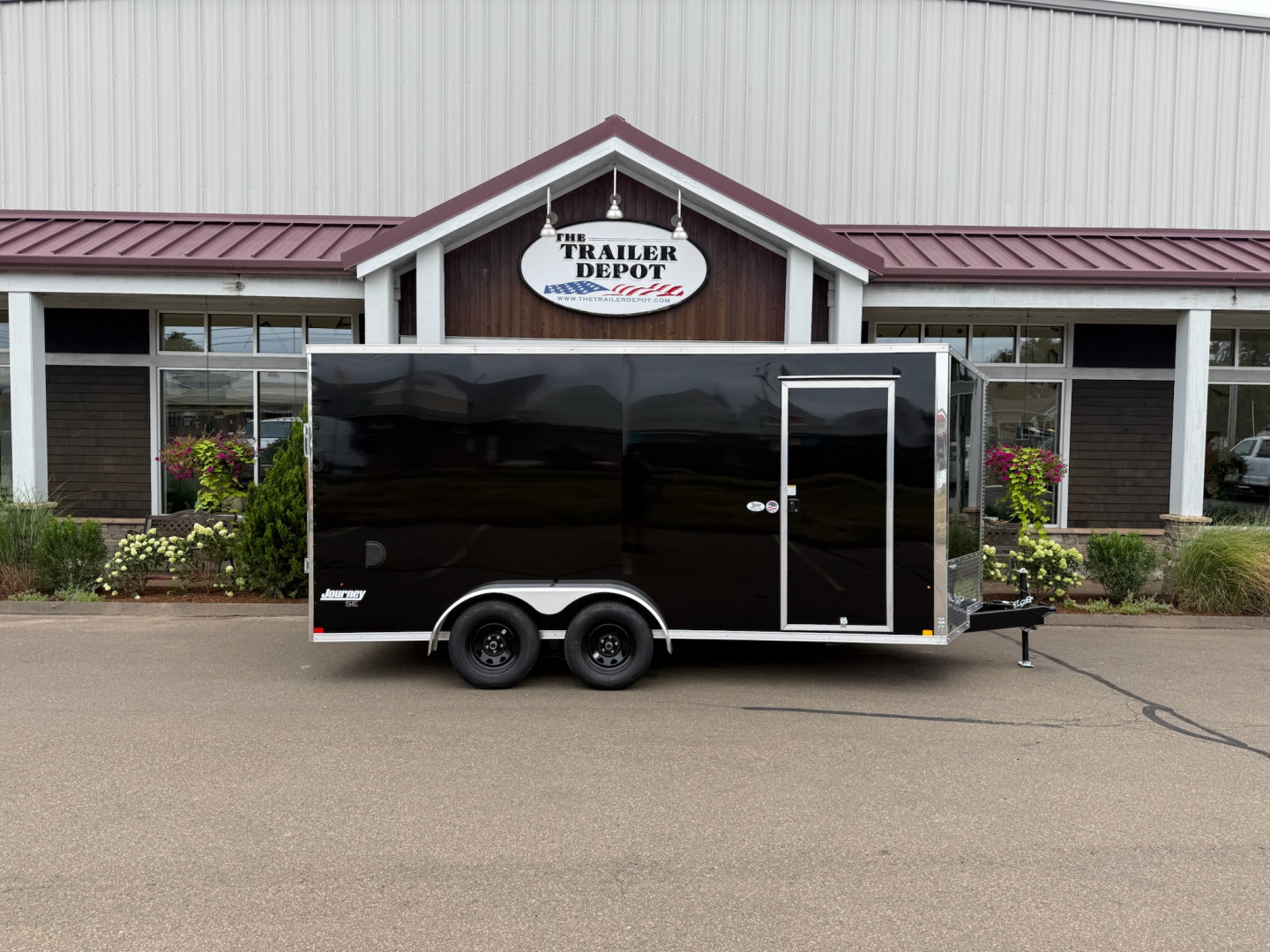 New Pace American 7' x 16' + V-Nose Enclosed Cargo Trailer with Ramp Door 7K