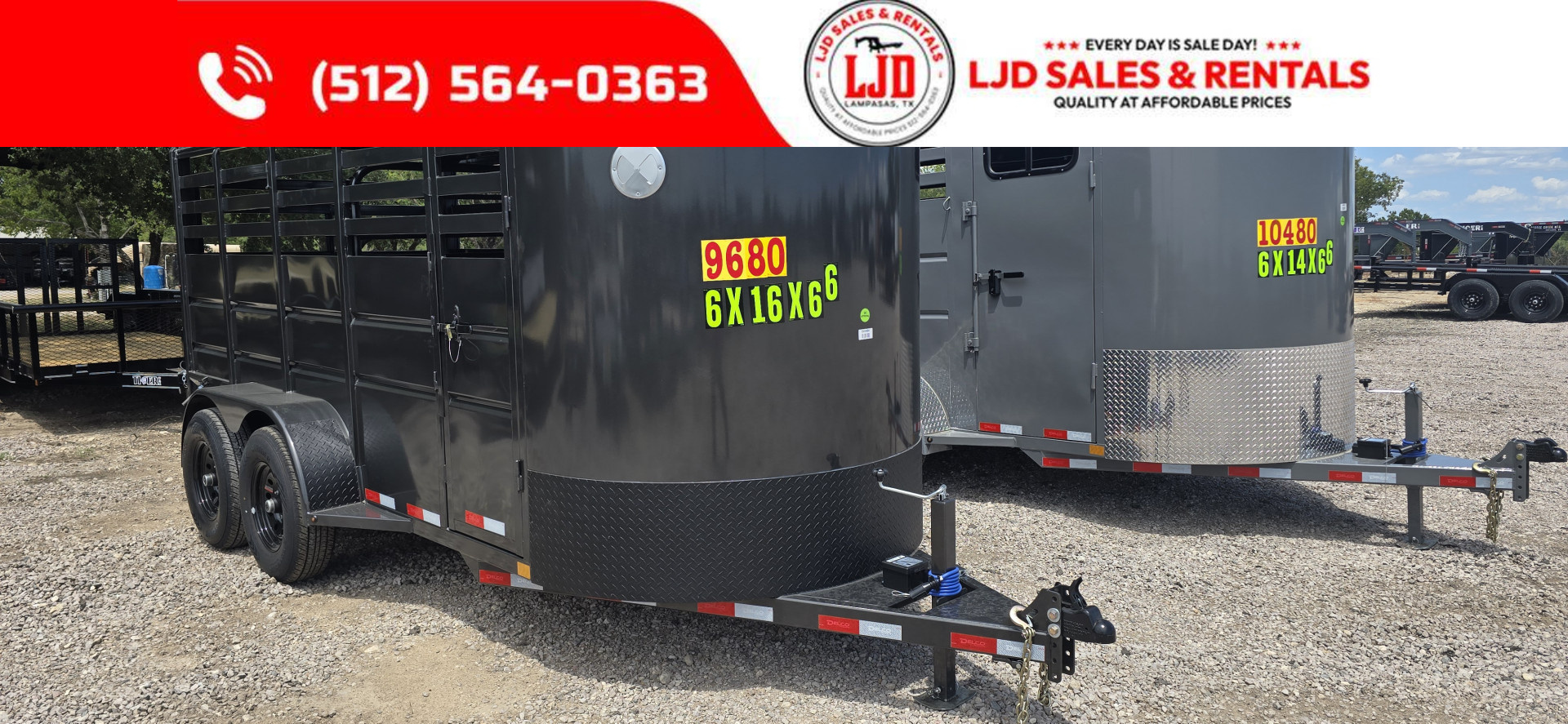 New 2026 Delco 6' x 16' Stock Trailer