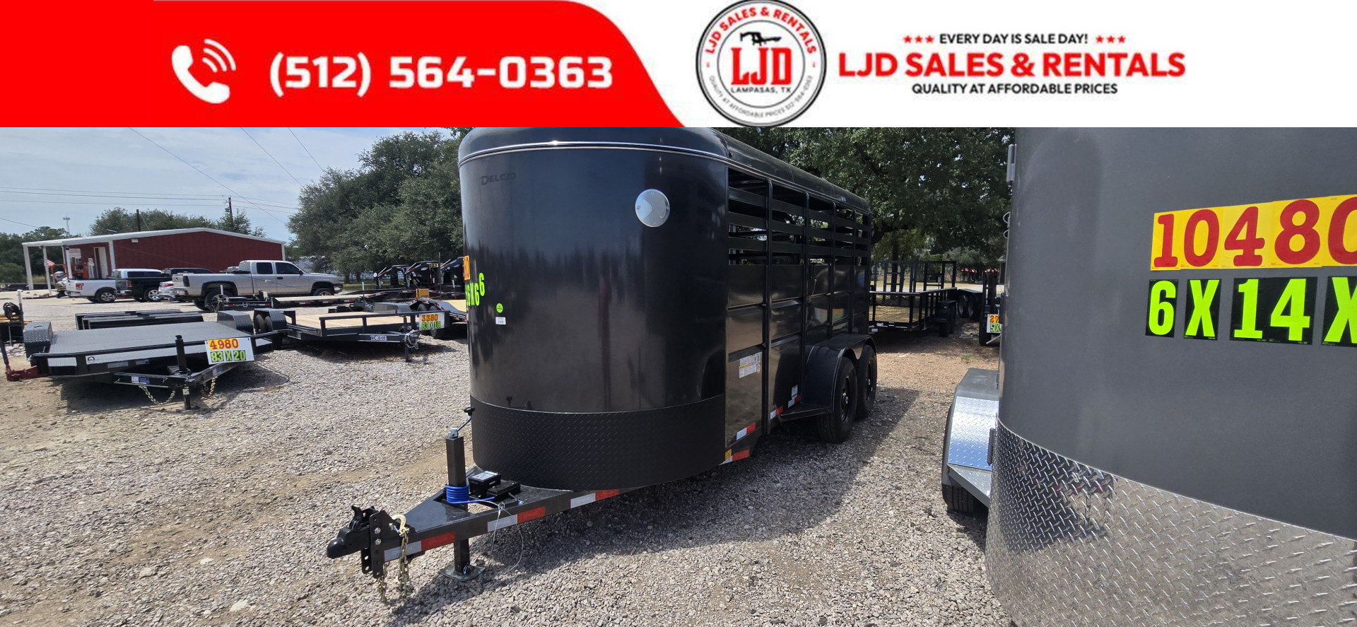New 2026 Delco 6' x 16' Stock Trailer