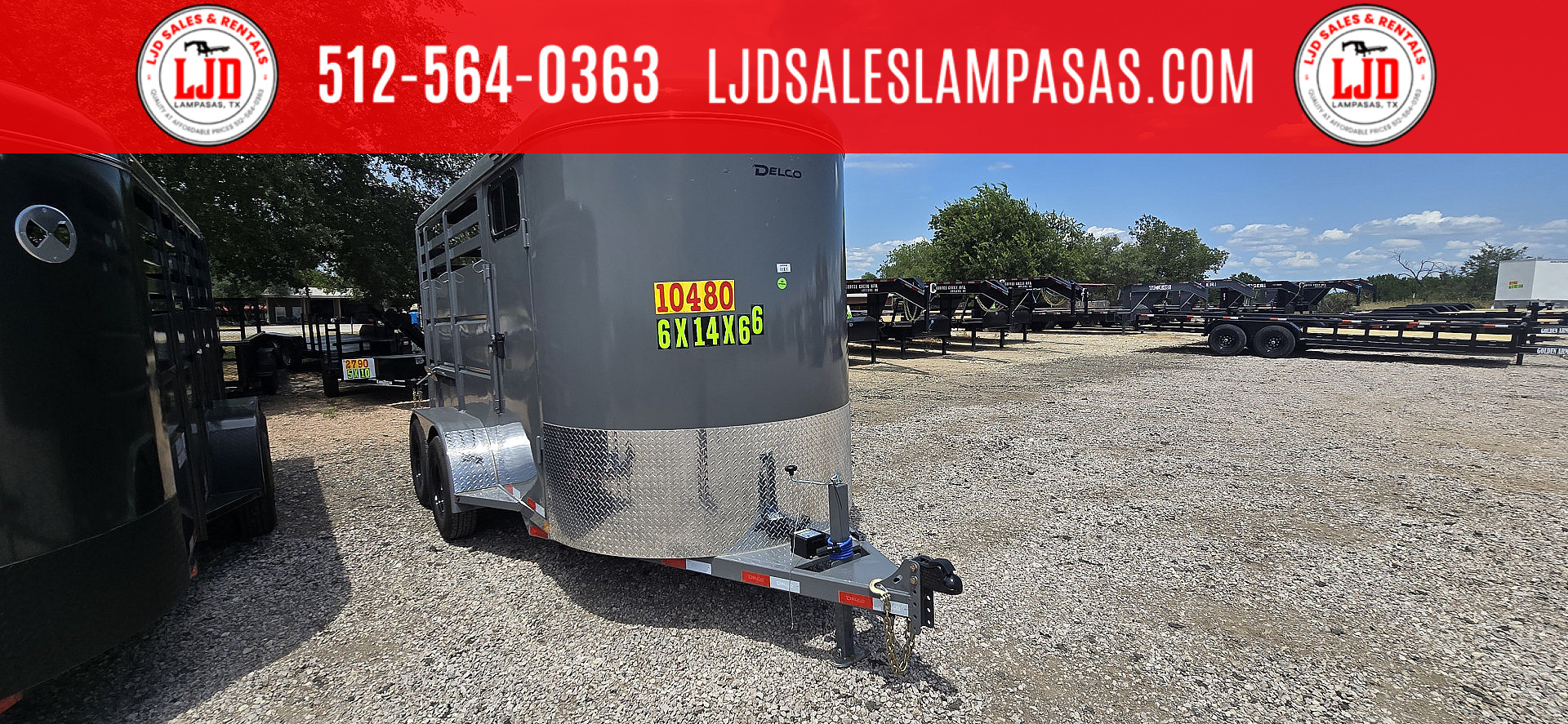 New 2026 Delco - 2 Horse w/ Tac room - Stock Trailer