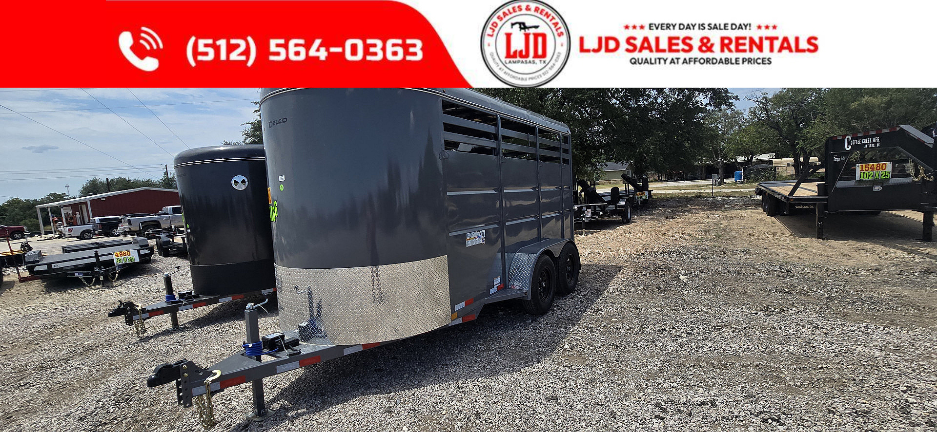 New 2026 Delco - 2 Horse w/ Tac room - Stock Trailer