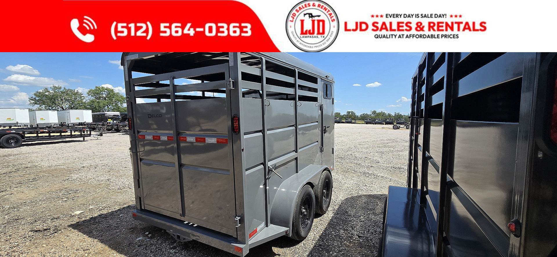 New 2026 Delco - 2 Horse w/ Tac room - Stock Trailer