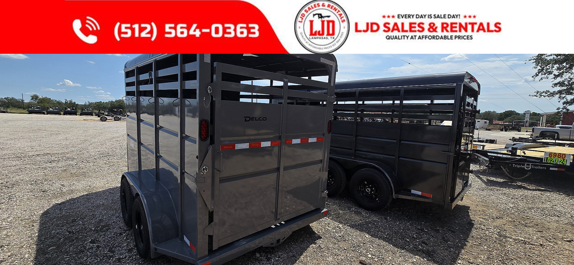 New 2026 Delco - 2 Horse w/ Tac room - Stock Trailer