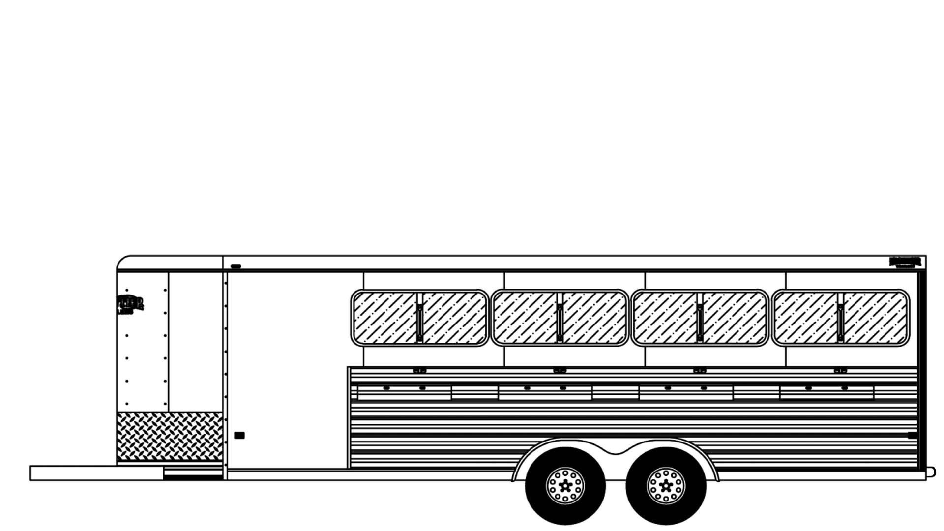 New 2026 Frontier 8 x 20 Stock Low 8 Pen/ Stock Combo Trailer (NO TRADE)