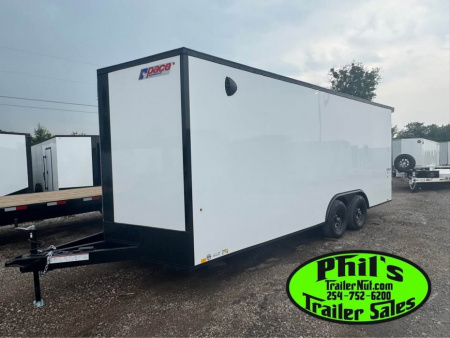 New Pace American 8.5X24 Cargo / Enclosed Trailer UPGRADED .080 SCREWLESS EXTERIOR & REAR WING WITH LOADING LIGHTS!