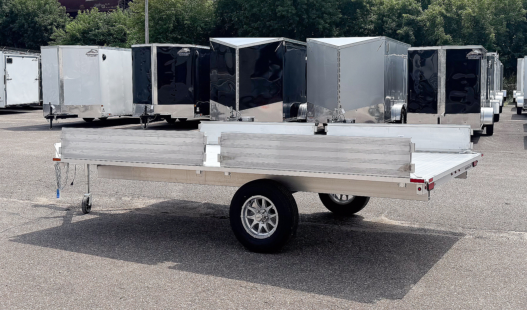 New 2026 Aluma 88X12 Utility Trailer w/ 2 Place Ramps!