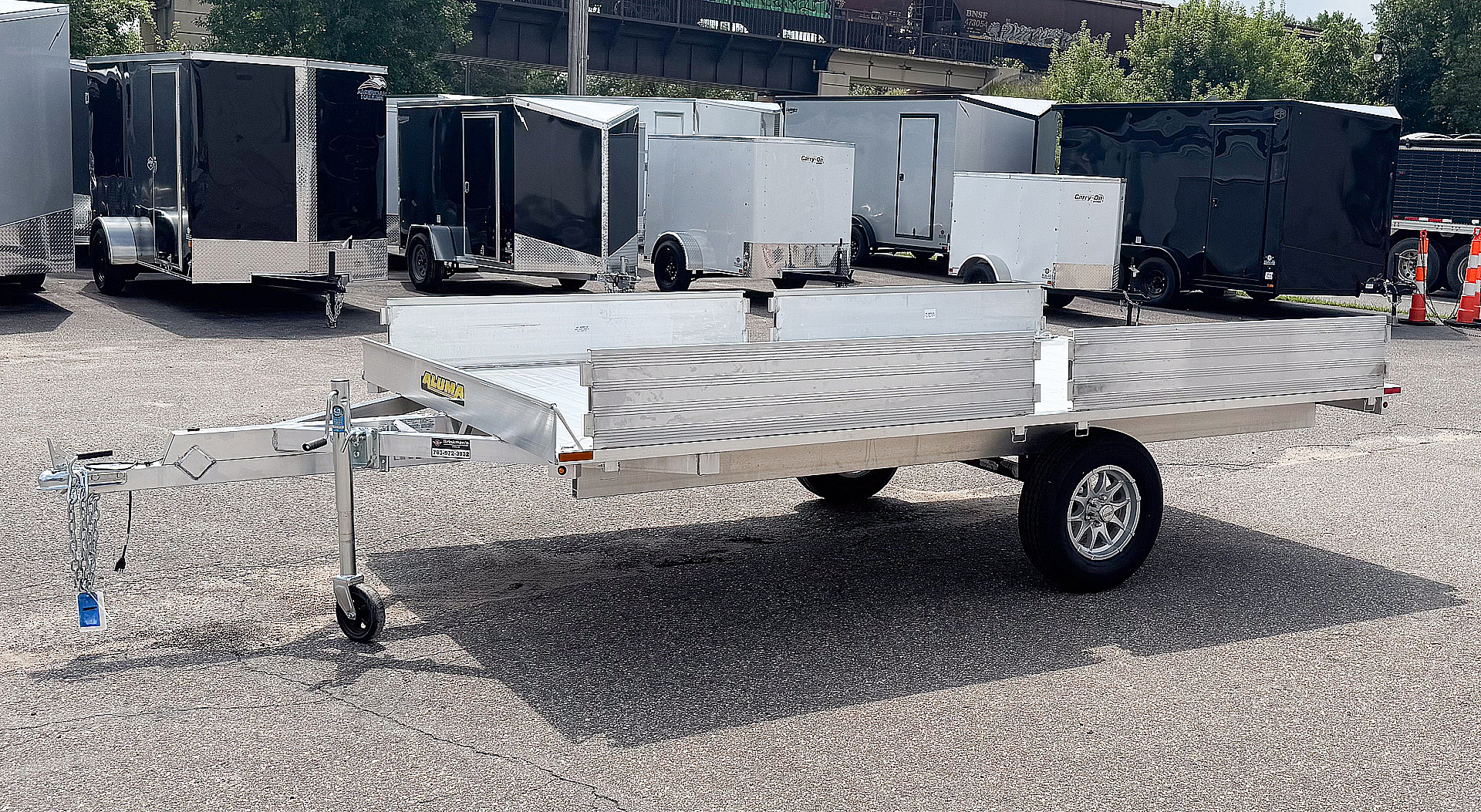 New 2026 Aluma 88X12 Utility Trailer w/ 2 Place Ramps!