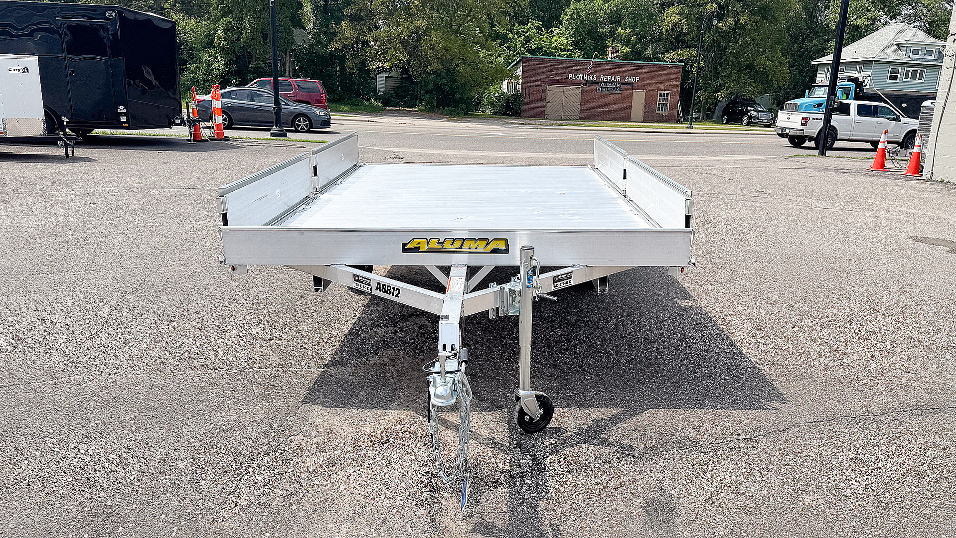New 2026 Aluma 88X12 Utility Trailer w/ 2 Place Ramps!