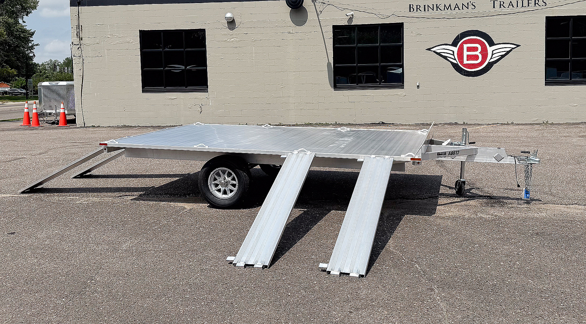 New 2026 Aluma 88X12 Utility Trailer w/ 2 Place Ramps!