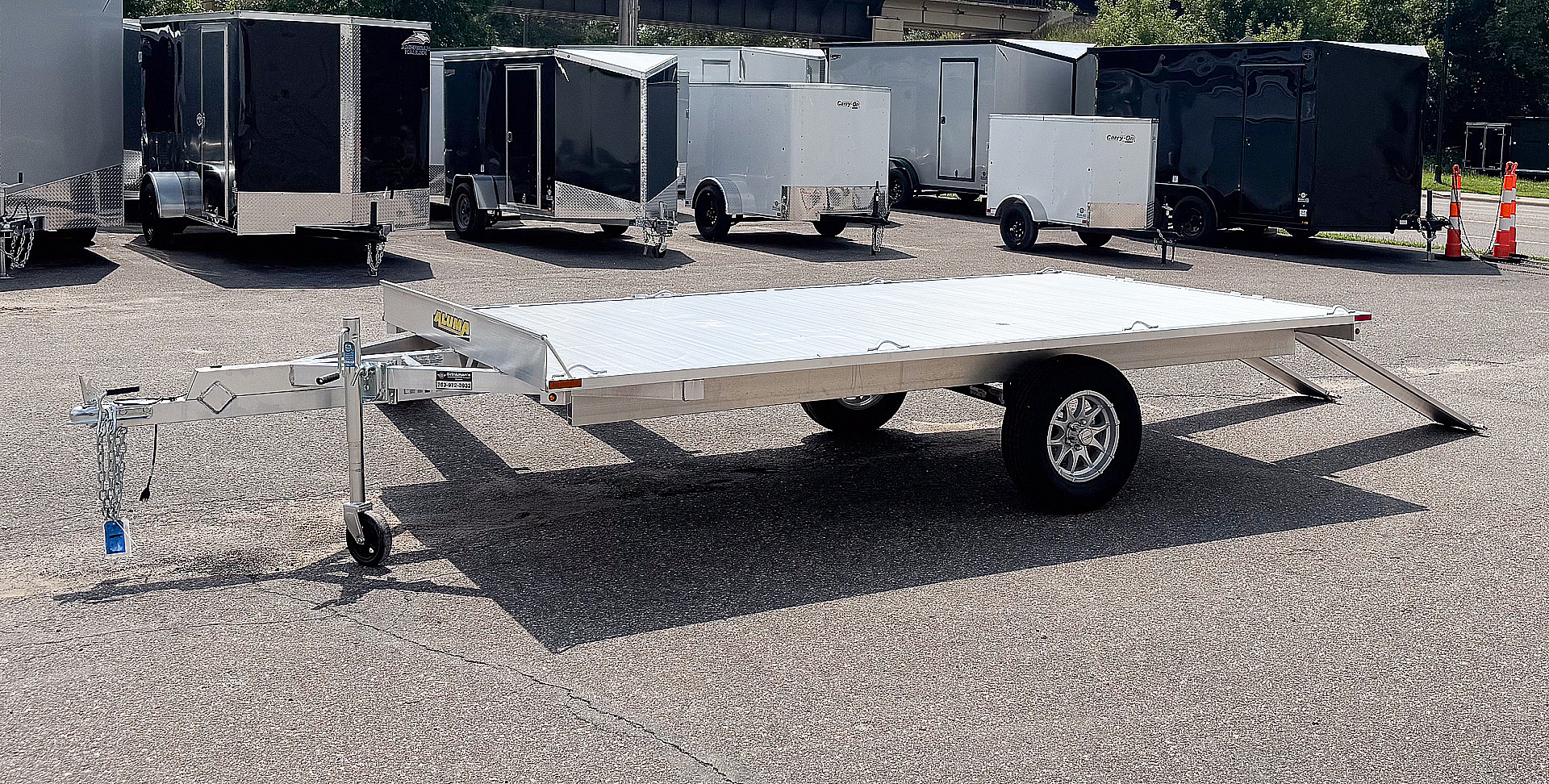 New 2026 Aluma 88X12 Utility Trailer w/ 2 Place Ramps!