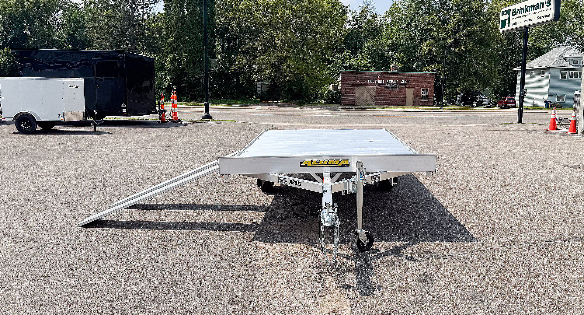 New 2026 Aluma 88X12 Utility Trailer w/ 2 Place Ramps!