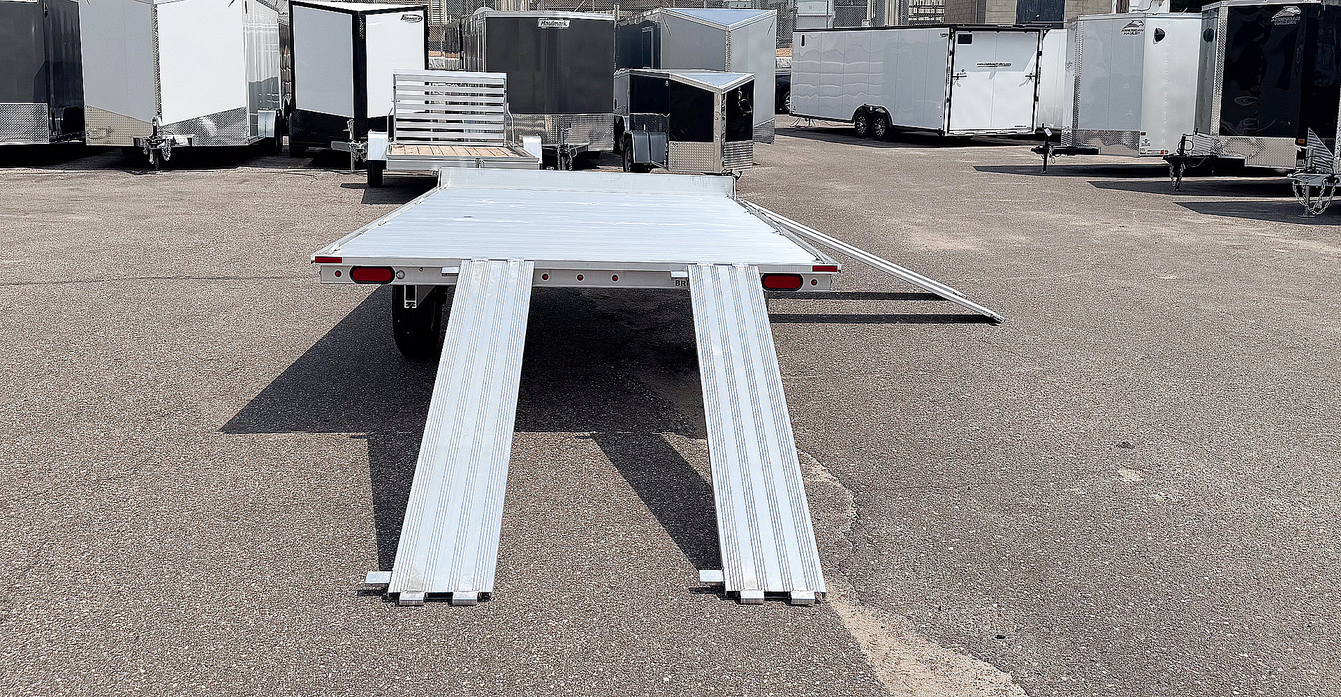New 2026 Aluma 88X12 Utility Trailer w/ 2 Place Ramps!