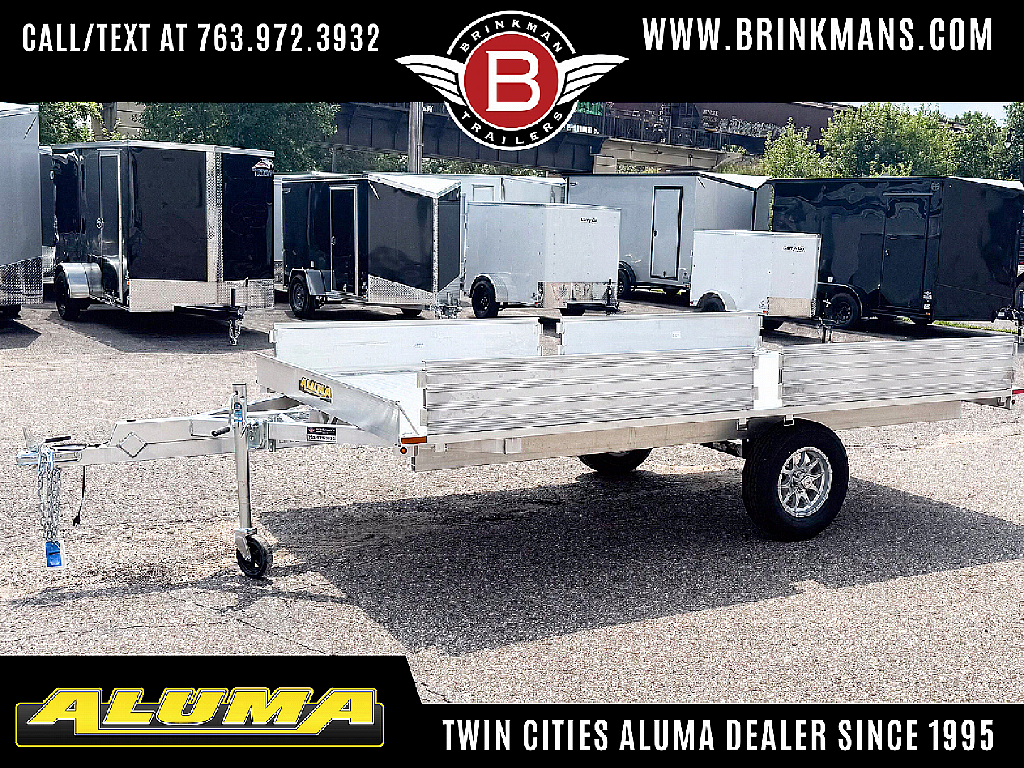 New 2026 Aluma 88X12 Utility Trailer w/ 2 Place Ramps!