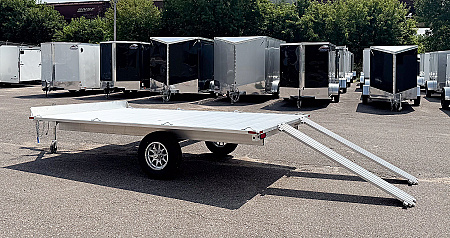 New 2026 Aluma 88X12 Utility Trailer w/ 2 Place Ramps!