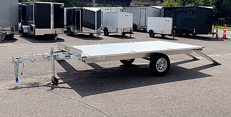 New 2026 Aluma 88X12 Utility Trailer w/ 2 Place Ramps!